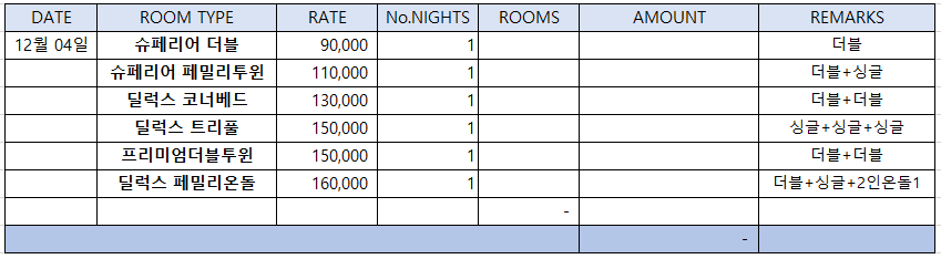 숙박 예약 안내